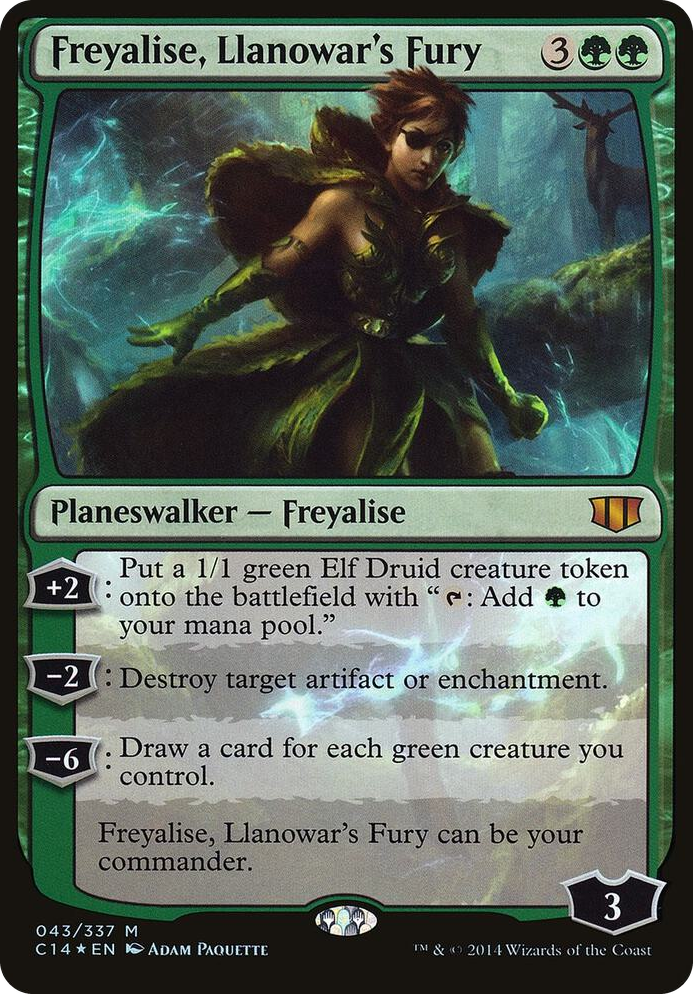 Freyalise, Llanowar's Fury (Commander 2014) #43 M - Oversize Cards Pokemon card
