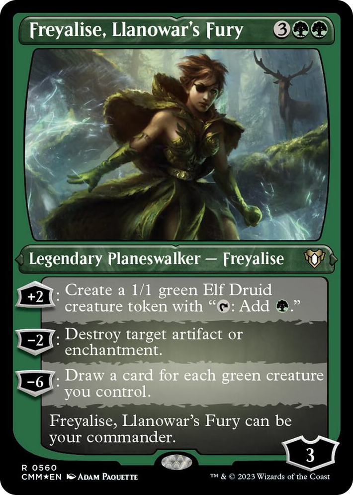 0560 Freyalise, Llanowar's Fury (Foil Etched) R Commander Masters