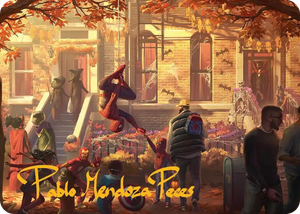 0002 Friendly Neighborhood Art Card (Gold-Stamped Signature) S Art Series: Marvel's Spider-Man