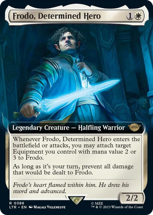 0388 Frodo, Determined Hero (Extended Art) R Universes Beyond: The Lord of the Rings: Tales of Middle-earth