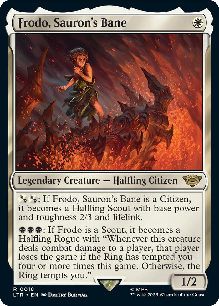 Frodo, Sauron's Bane #18 R - Universes Beyond: The Lord of the Rings: Tales of Middle-earth Pokemon card