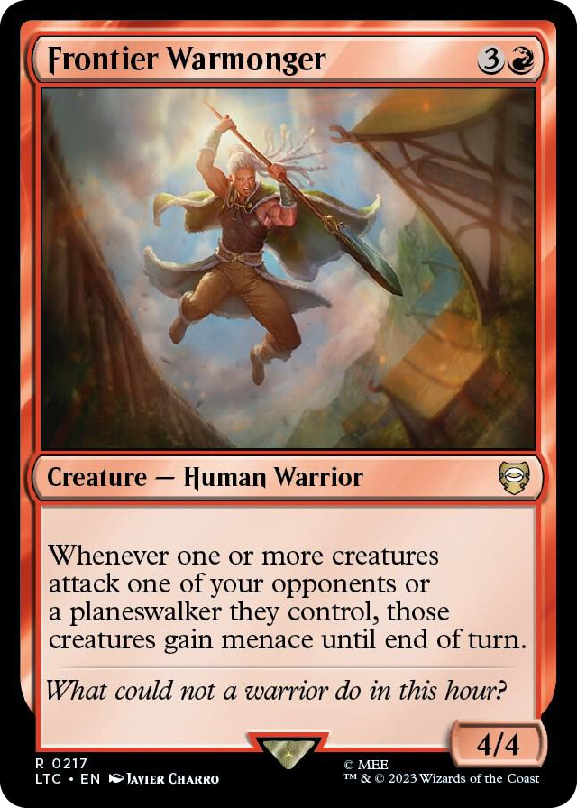 Frontier Warmonger #217 R - Commander: The Lord of the Rings: Tales of Middle-earth Pokemon card
