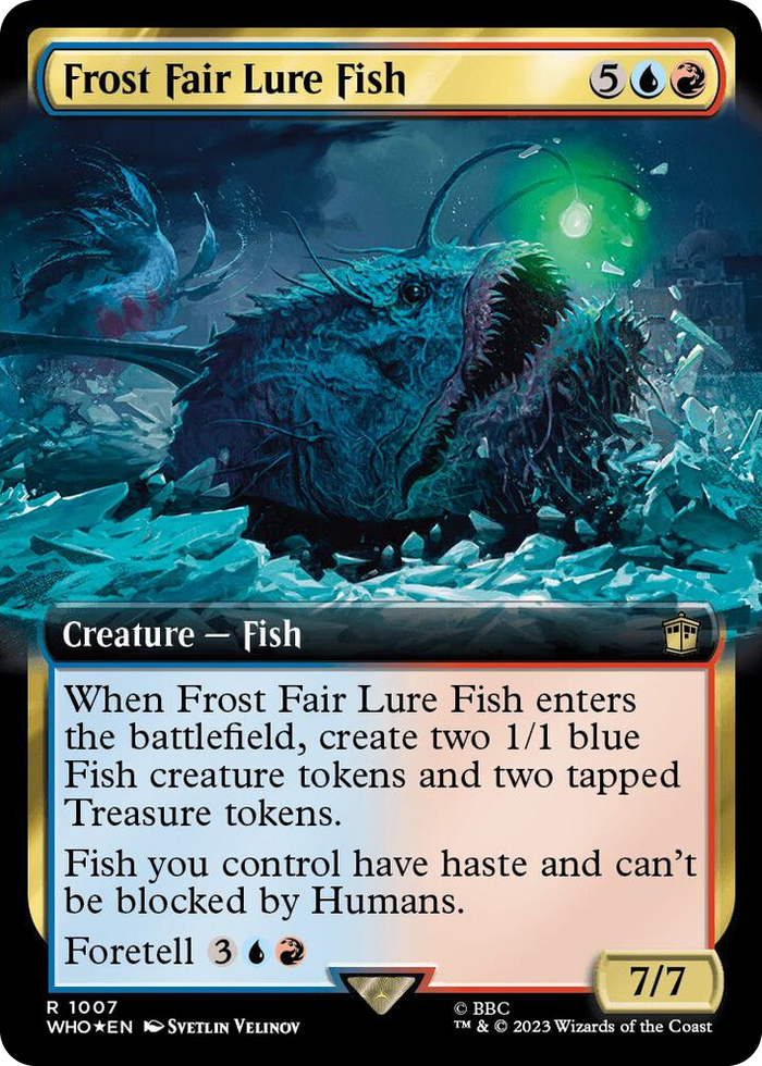 Frost Fair Lure Fish (Extended Art) (Surge Foil) #1007 R - Universes Beyond: Doctor Who Pokemon card