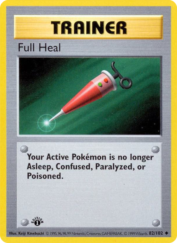 0082 Full Heal Uncommon Base Set (Shadowless)