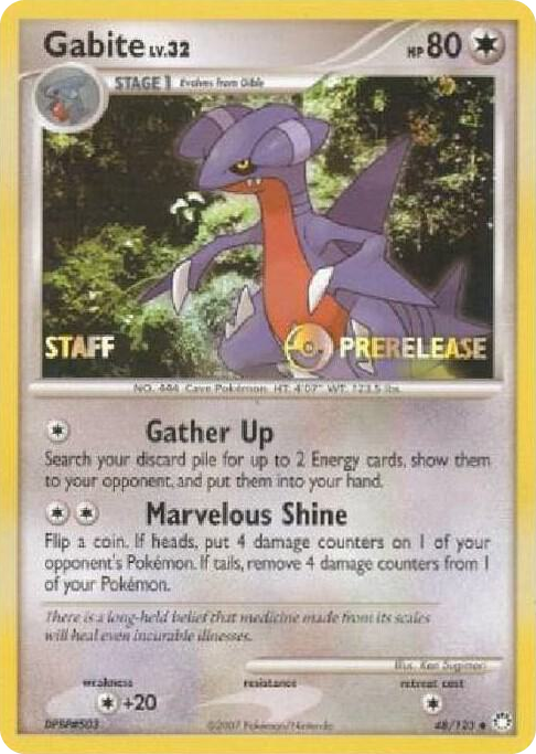 0048 Gabite - 48/123 (Prerelease) [Staff] Promo Diamond and Pearl Promos