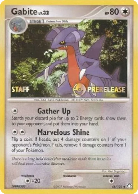 0048 Gabite - 48/123 (Prerelease) [Staff] Promo Diamond and Pearl Promos