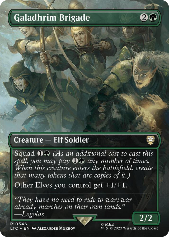 0546 Galadhrim Brigade (Borderless) (Surge Foil) R Commander: The Lord of the Rings: Tales of Middle-earth