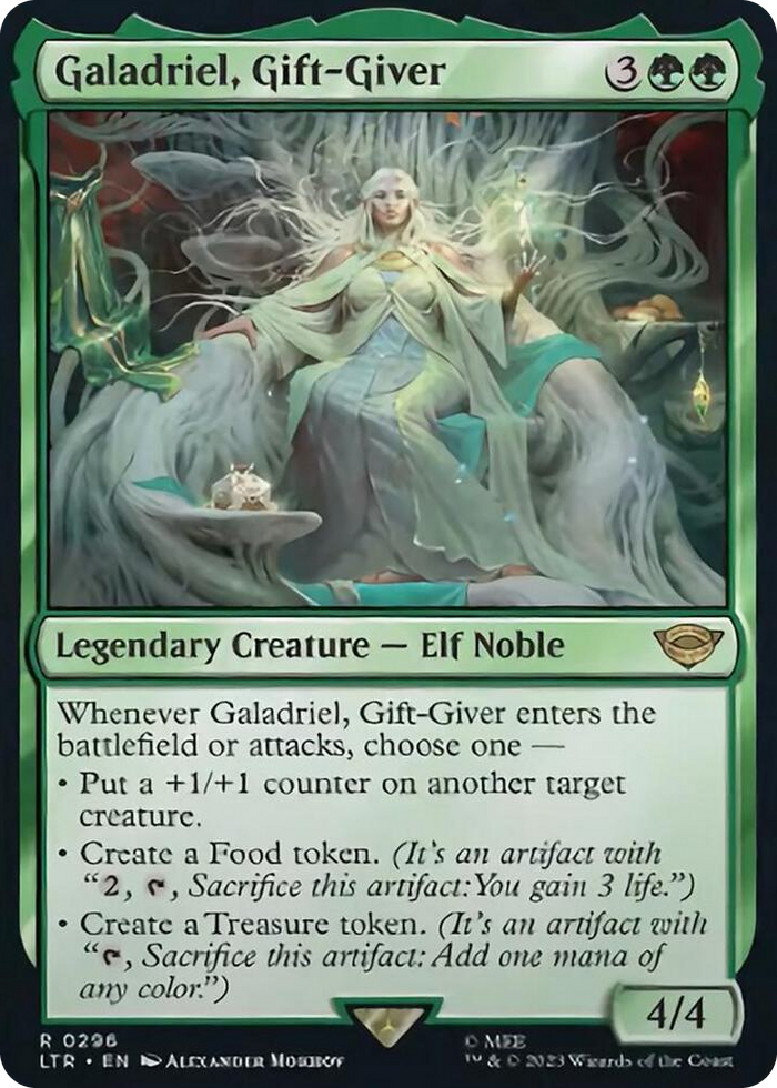 Galadriel, Gift-Giver #296 R - Universes Beyond: The Lord of the Rings: Tales of Middle-earth Pokemon card