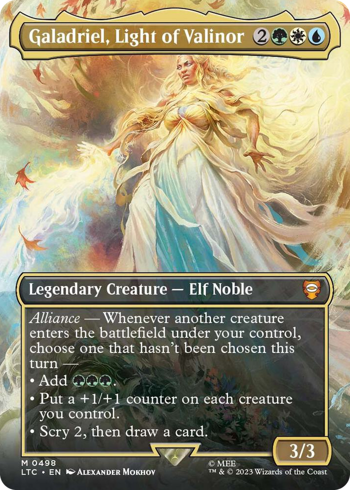 Galadriel, Light of Valinor (Borderless) #498 M - Commander: The Lord of the Rings: Tales of Middle-earth Pokemon card