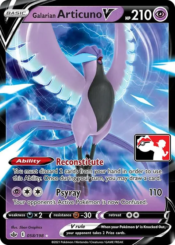 0058 Galarian Articuno V Ultra Rare Prize Pack Series Cards