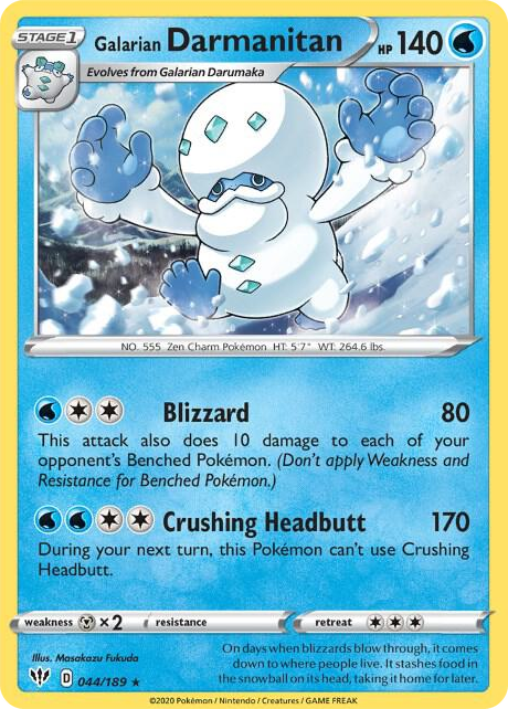 0044 Galarian Darmanitan - 44/189 (Cracked Ice Holo) Holo Rare Deck Exclusives