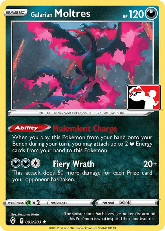 0093 Galarian Moltres Rare Prize Pack Series Cards