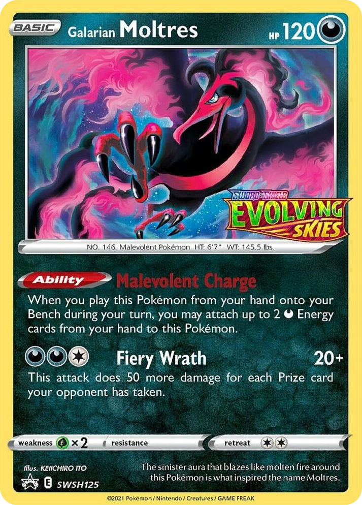 0125 Galarian Moltres - SWSH125 (Prerelease) Promo Sword & Shield Promo Cards
