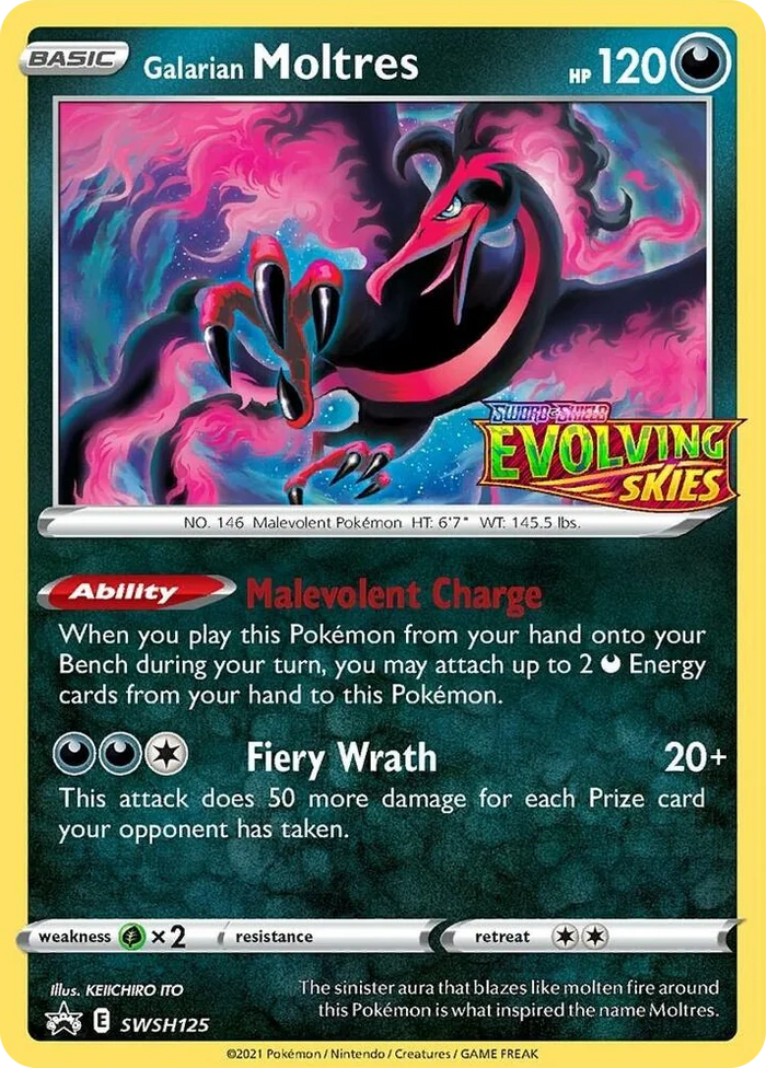 0125 Galarian Moltres - SWSH125 (Prerelease) Promo Sword & Shield Promo Cards
