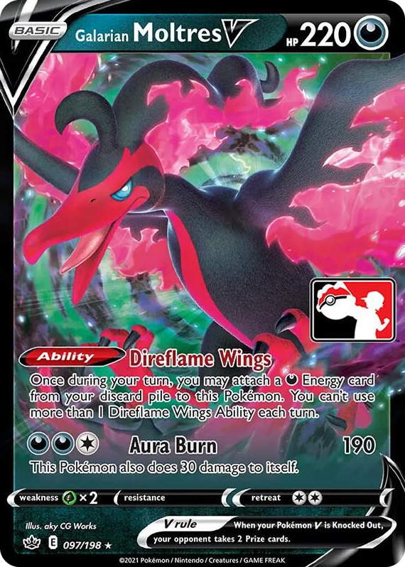 0097 Galarian Moltres V Ultra Rare Prize Pack Series Cards
