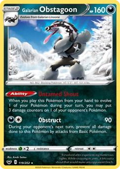 0119 Galarian Obstagoon Rare Deck Exclusives