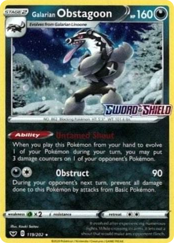 0119 Galarian Obstagoon - 119/202 (Cosmos Holo) Promo Miscellaneous Cards & Products