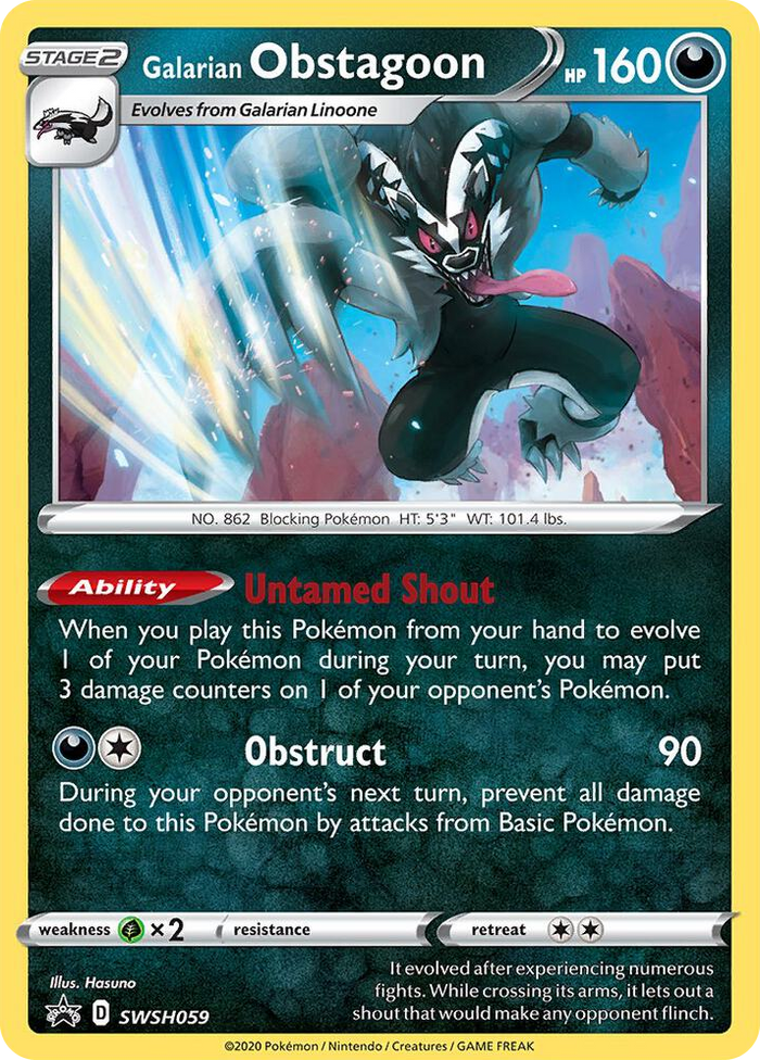 0059 Galarian Obstagoon - SWSH059 Promo Sword & Shield Promo Cards