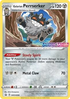 0008 Galarian Perrserker - SWSH008 (Prerelease) Promo Sword & Shield Promo Cards