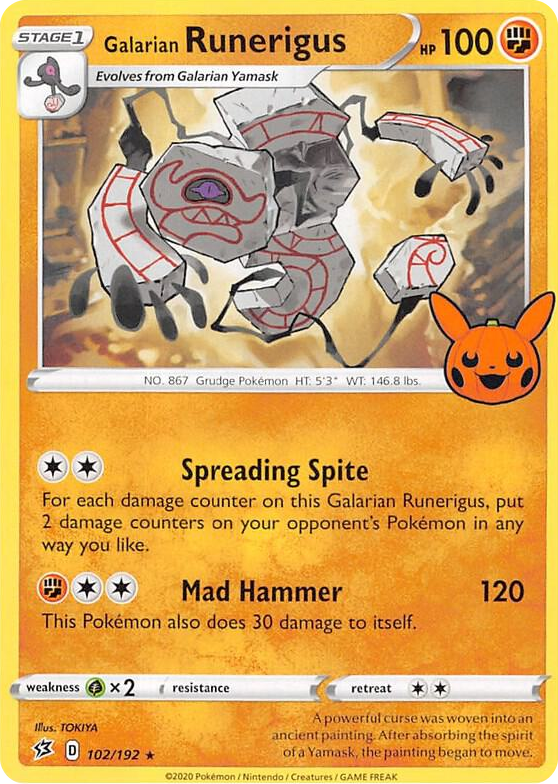 0102 Galarian Runerigus Rare Trick or Trade BOOster Bundle 2023