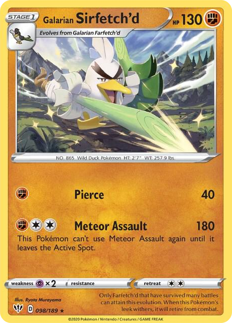 0098 Galarian Sirfetch'd - 98/189 (Cracked Ice holo) Holo Rare Deck Exclusives