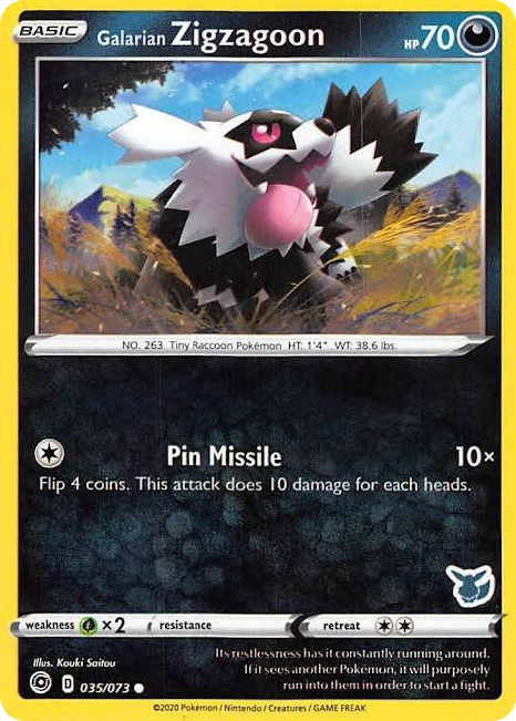 0035 Galarian Zigzagoon - 035/073 (Eevee Stamped) Promo Battle Academy 2022