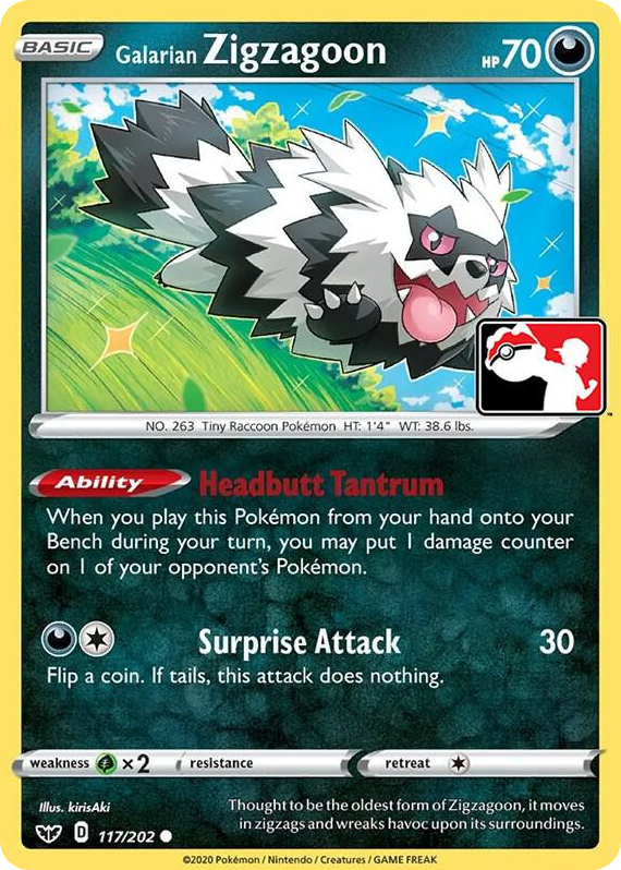 0117 Galarian Zigzagoon Common Prize Pack Series Cards