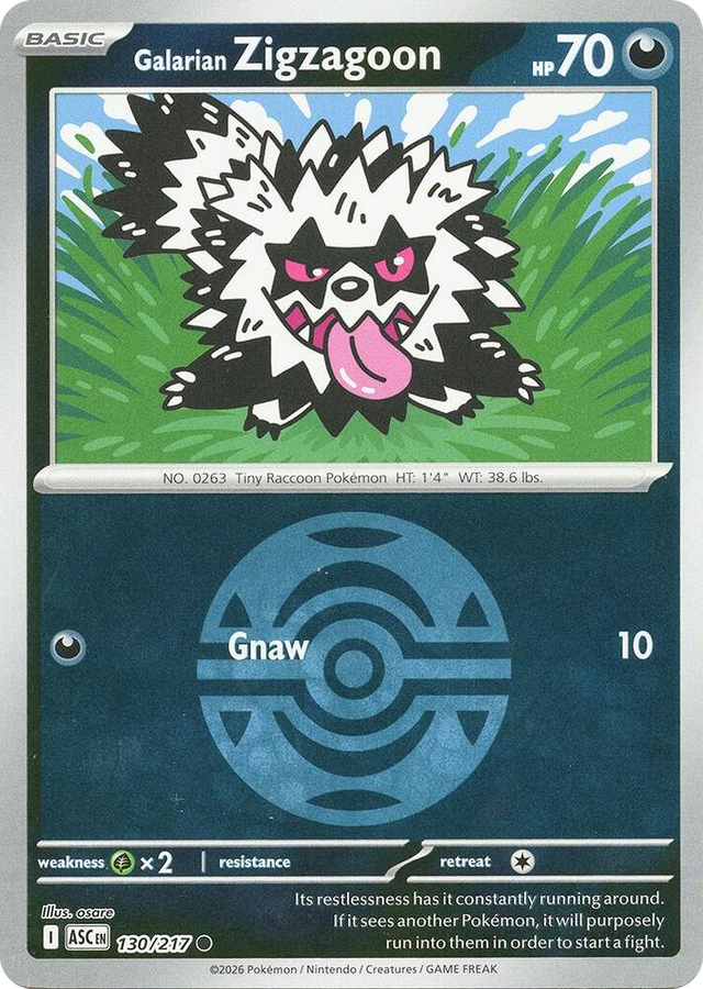 0130 Galarian Zigzagoon (Dusk Ball) Common Ascended Heroes