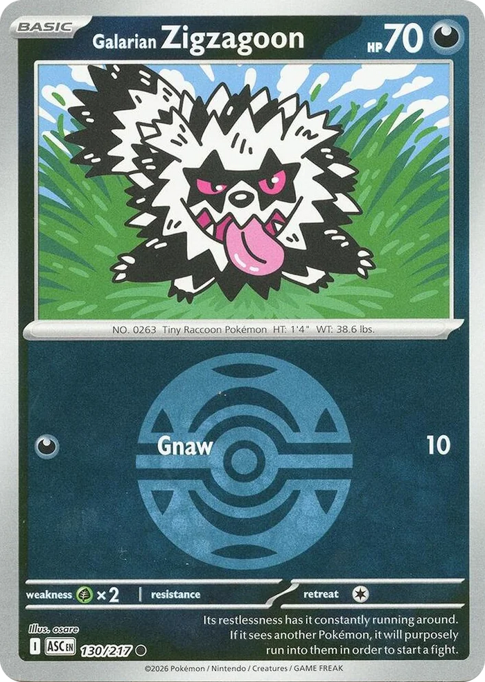 0130 Galarian Zigzagoon (Dusk Ball) Common Ascended Heroes