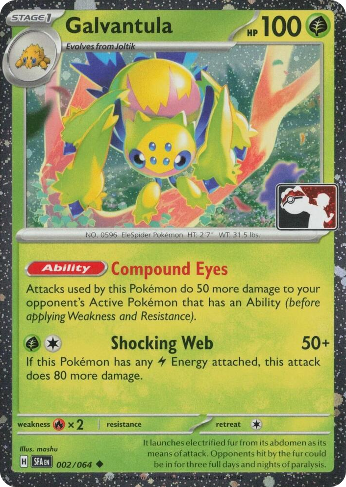 0002 Galvantula - 002/064 (Cosmos Holo) Uncommon Prize Pack Series Cards