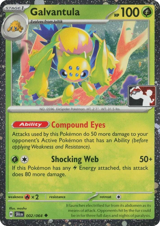 0002 Galvantula - 002/064 (Cosmos Holo) Uncommon Prize Pack Series Cards