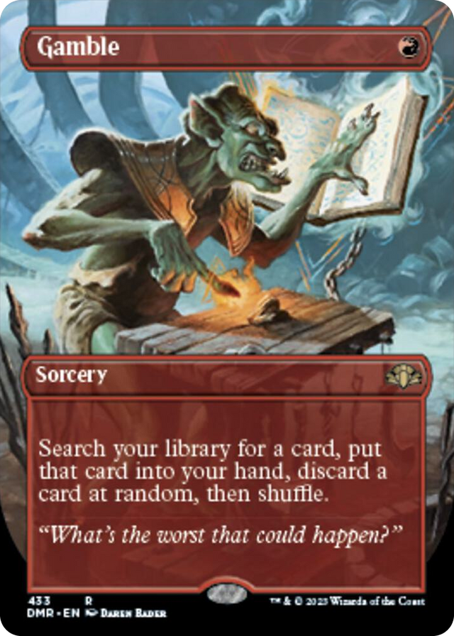 0433 Gamble (Borderless) R Dominaria Remastered