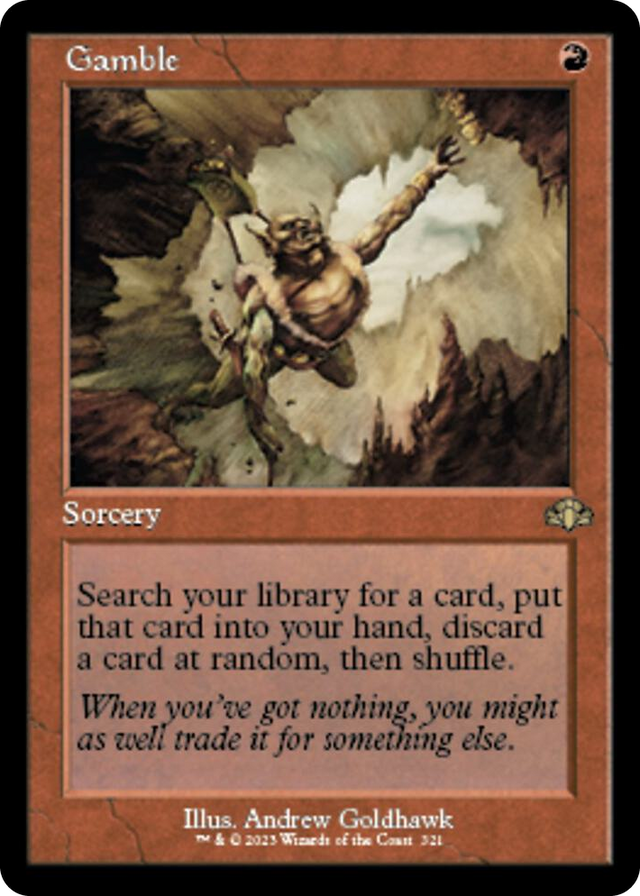 0321 Gamble (Retro Frame) R Dominaria Remastered