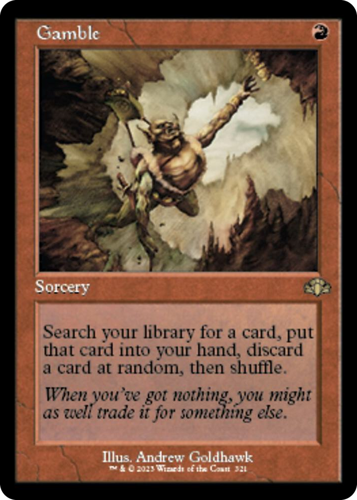 Gamble (Retro Frame) #321 R - Dominaria Remastered Pokemon card