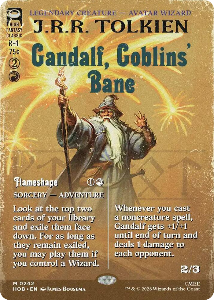 Gandalf, Goblins' Bane (Borderless) #242 M - The Hobbit Pokemon card