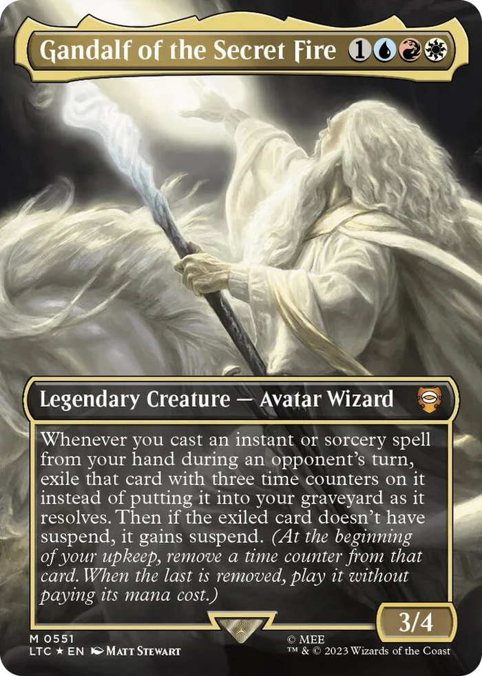 0551 Gandalf of the Secret Fire (Borderless) (Surge Foil) M Commander: The Lord of the Rings: Tales of Middle-earth