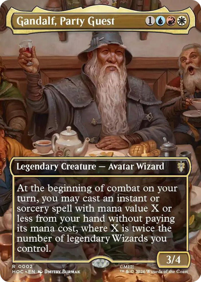 Gandalf, Party Guest (Borderless) #2 R - The Hobbit: Eternal-Legal Pokemon card