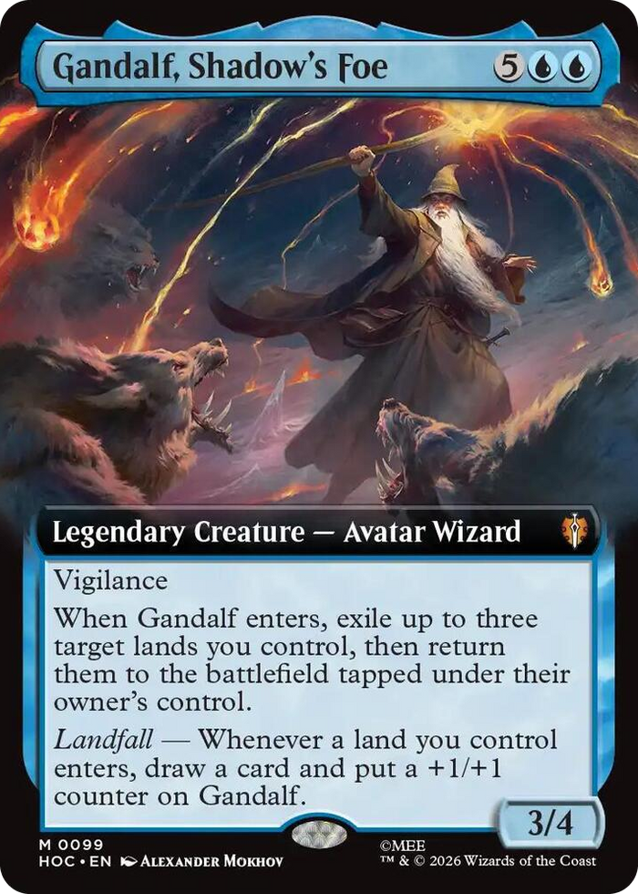 Gandalf, Shadow's Foe (Extended Art) #99 M - The Hobbit: Eternal-Legal Pokemon card