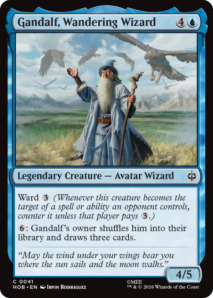 Gandalf, Wandering Wizard #41 C - The Hobbit Pokemon card