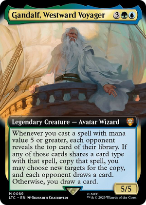 0089 Gandalf, Westward Voyager (Extended Art) M Commander: The Lord of the Rings: Tales of Middle-earth