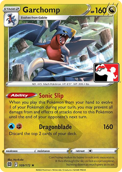 0109 Garchomp Rare Prize Pack Series Cards