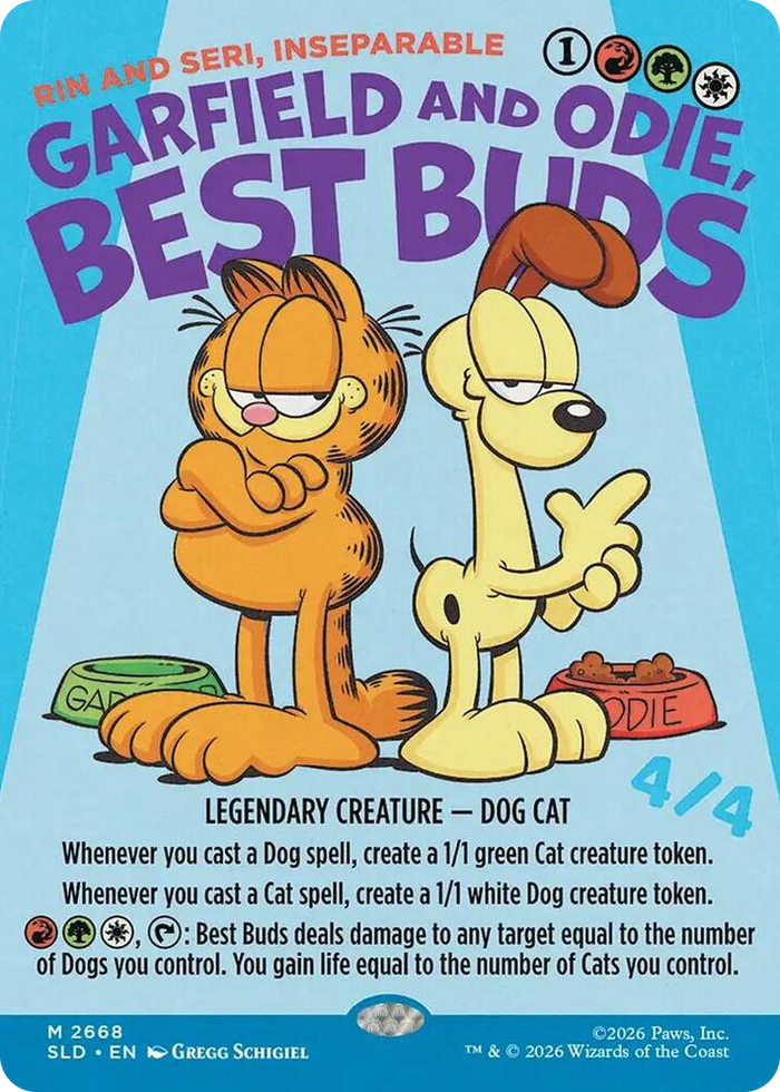 Garfield and Odie, Best Buds - Rin and Seri, Inseparable #2668 M - Secret Lair Drop Series Pokemon card