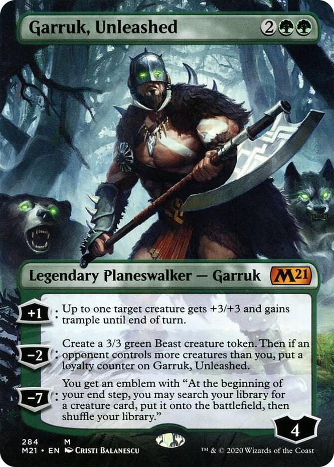0284 Garruk, Unleashed (Borderless) M Core Set 2021