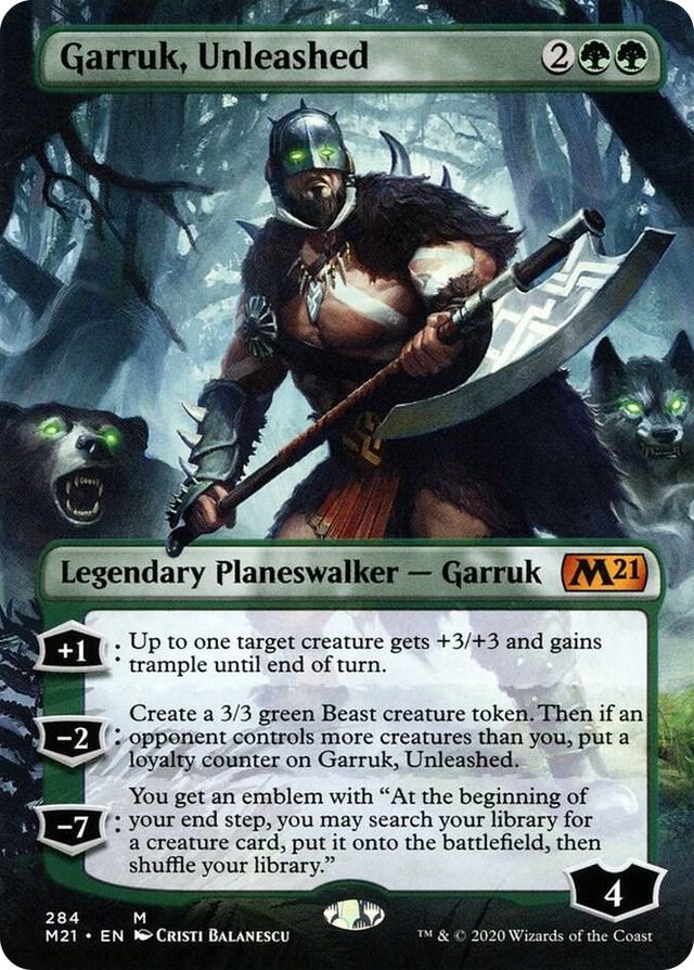 0284 Garruk, Unleashed (Borderless) M Core Set 2021