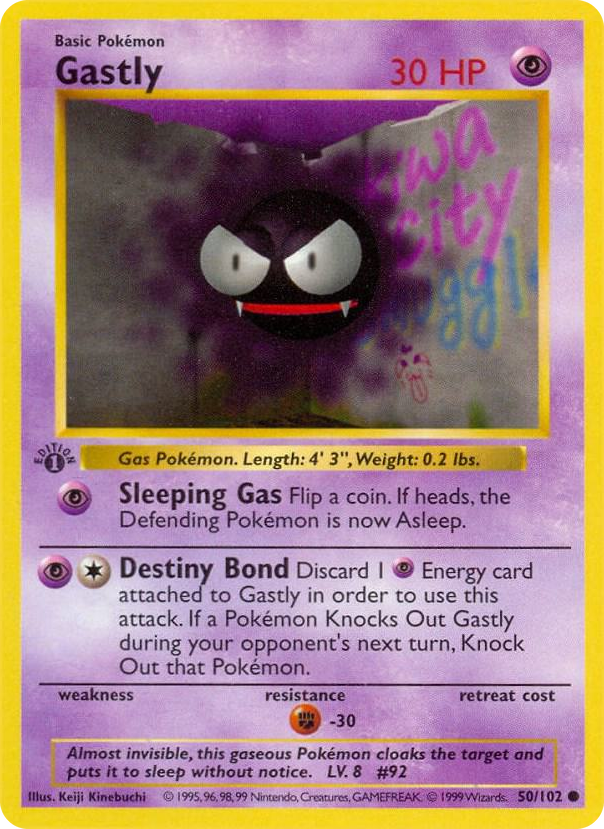 0050 Gastly Common Base Set (Shadowless)