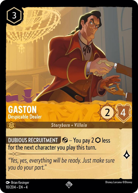 0010 Gaston - Despicable Dealer Super Rare Ursula's Return