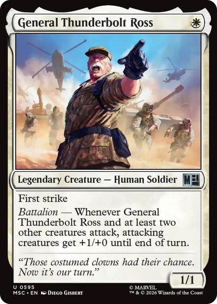 General Thunderbolt Ross #595 U - Commander: Marvel Super Heroes Pokemon card