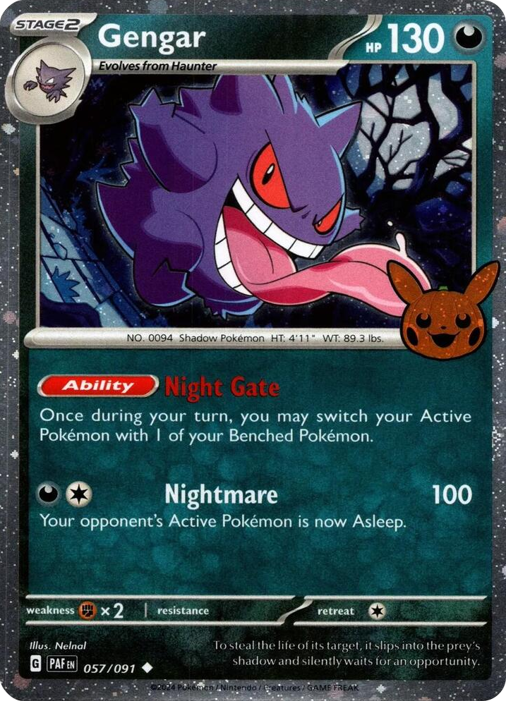 0057 Gengar (Cosmos Holo) Holo Rare Trick or Trade BOOster Bundle 2024