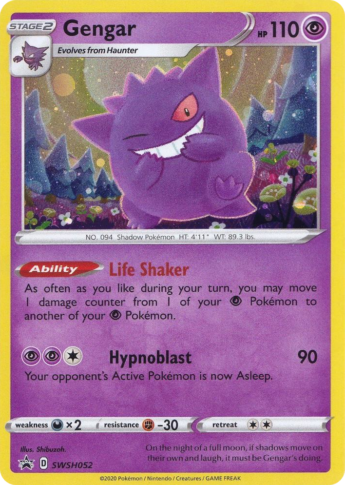 0052 Gengar - SWSH052 Promo Sword & Shield Promo Cards