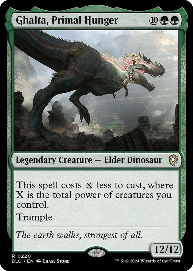 0220 Ghalta, Primal Hunger R Commander: Bloomburrow